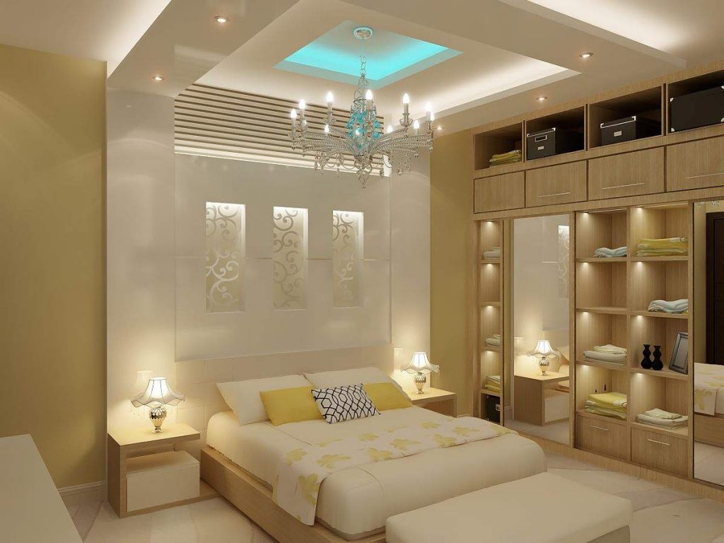 A picture of a wonderful shape of a beautifully designed bedroom for the newlyweds